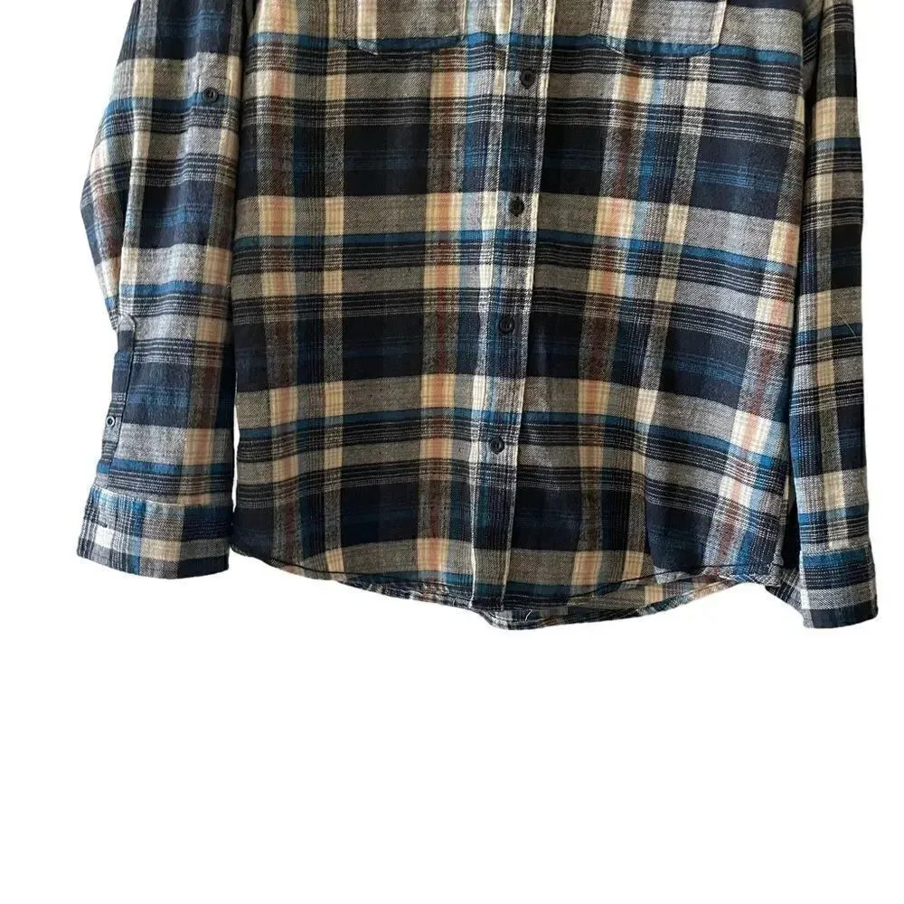Burnside Embroidery “Founders Brewing Co” Plaid Long Sleeves Flannel Shirt SZ L - Image 6