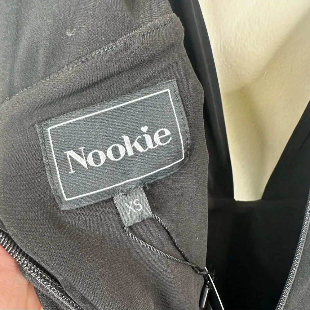 NEW Nookie Royal Midi Dress in Black XS Bodycon Plunging Neckline Sleeveless - Image 10