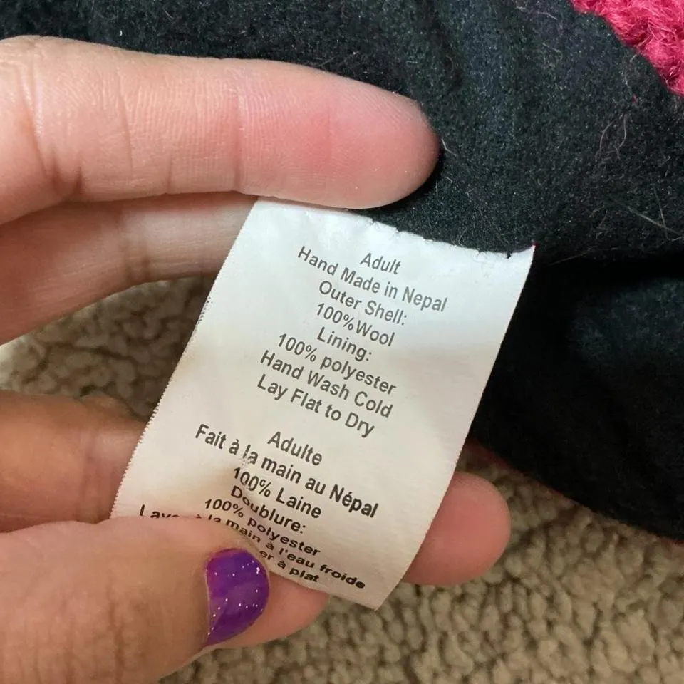 Turtle Fur Women's Wool Knit Trapper Hat Burgundy Tassels Braids Embroidery - Image 8