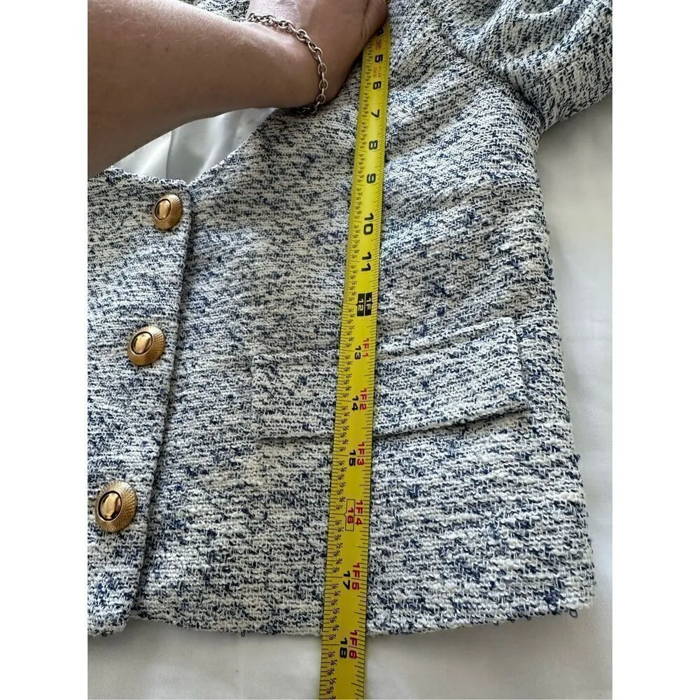 NWT Zara GOLD BUTTON TEXTURED BLAZER Size S - Image 5