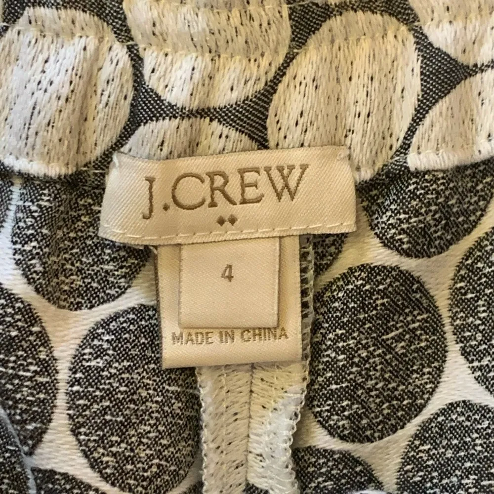 J. Crew Shorts 4 Cream and Black High Waist Polka Dot Geometric Pattern Elastic - Image 3