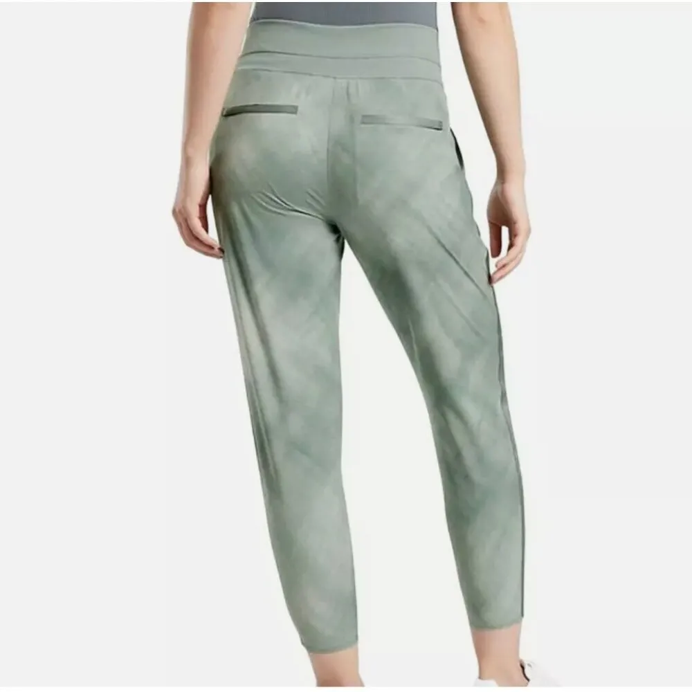 NWT ATHLETA Women's Nolita Slim Tapered Print Crop Pant Green  Cropped Jogger - Image 3