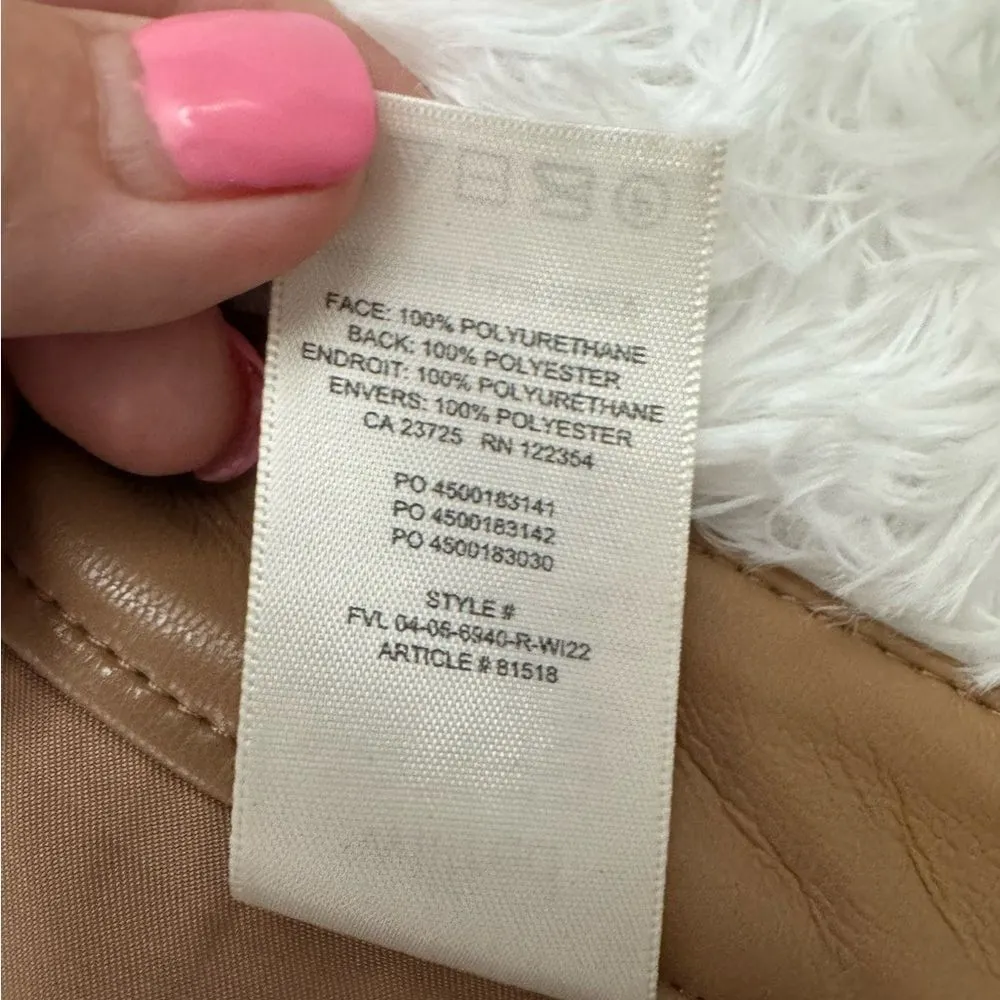 Aritzia The Melina Vegan Leather Pants Camel Size 6 Straight Leg - Image 7