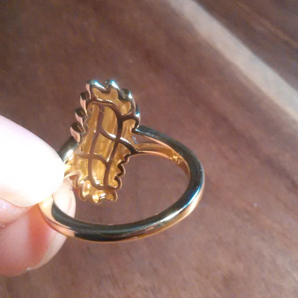 Yellow Diamond Accent Platinum Bond Ring (Size 6) - Image 8