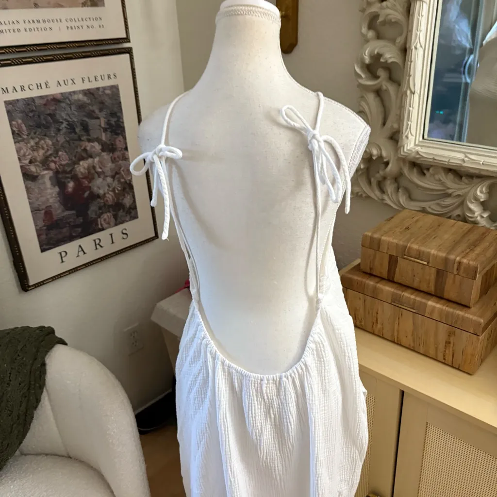 CAMILA COELHO Celene Maxi Slip‎ Dress Cover up in White Size Medium - Image 5