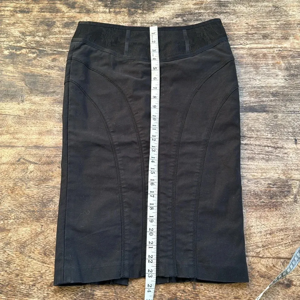 Marciano Women's pencil Skirt Stretch Black Knee Length Cotton Wide Waist Size 2 - Image 14