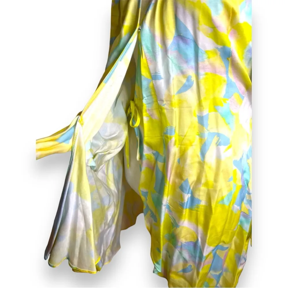 Suboo satin wrap yellow dress size Xs nwt - Image 8