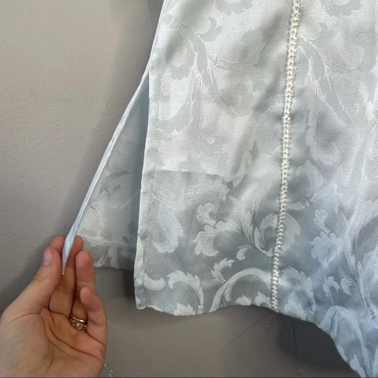 Vintage OSCAR DE LA RENTA Sleep Tunic Women Small Jacquard Embroidered Old Money - Image 5