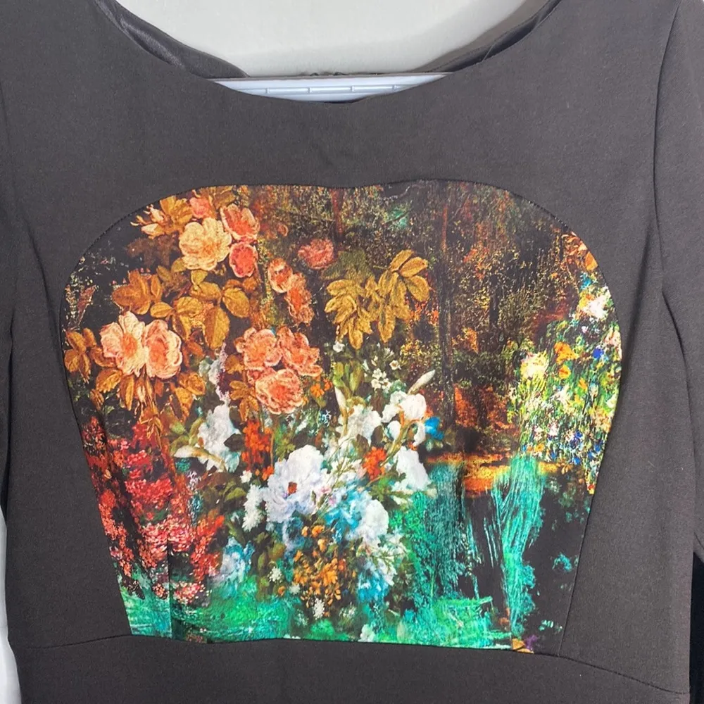 Teri Jon by Rickie Freeman scuba flutter floral midi dress size 10 - Image 5