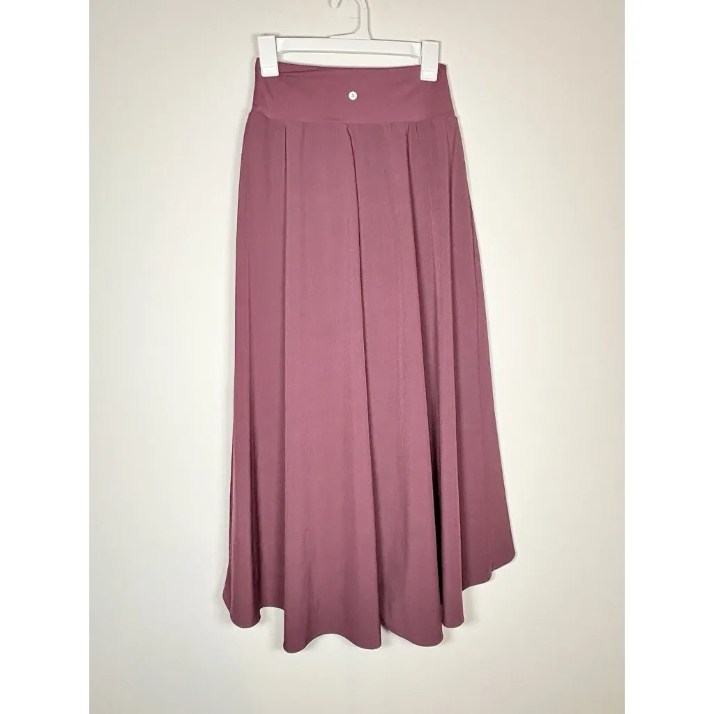 HALARA High Low Ruffle Pocket Flair Skirt Skort Athleisure Comfort Burgundy XS - Image 5
