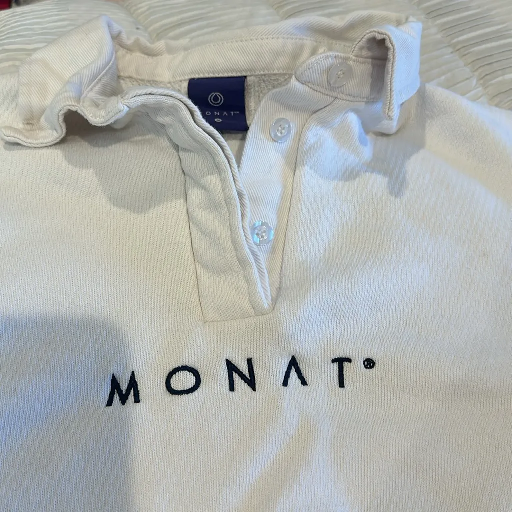 MOVING SALE Monat White Collared Crop Tee Size M - Image 5