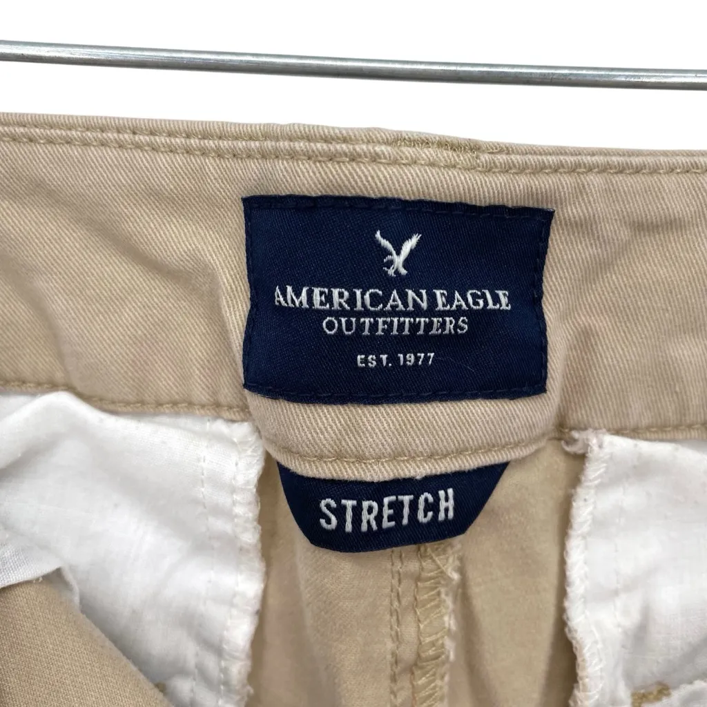 American Eagle Stretch Midi Khaki Shorts - Image 4