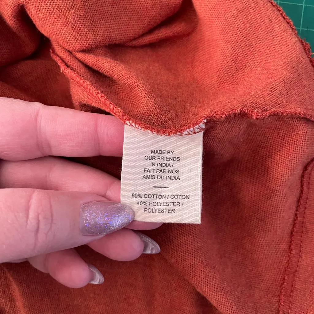 Dovetail Workwear Women L Orange Graphic Shirt Get Dirty Short Sleeve Stretch Size L - Image 6