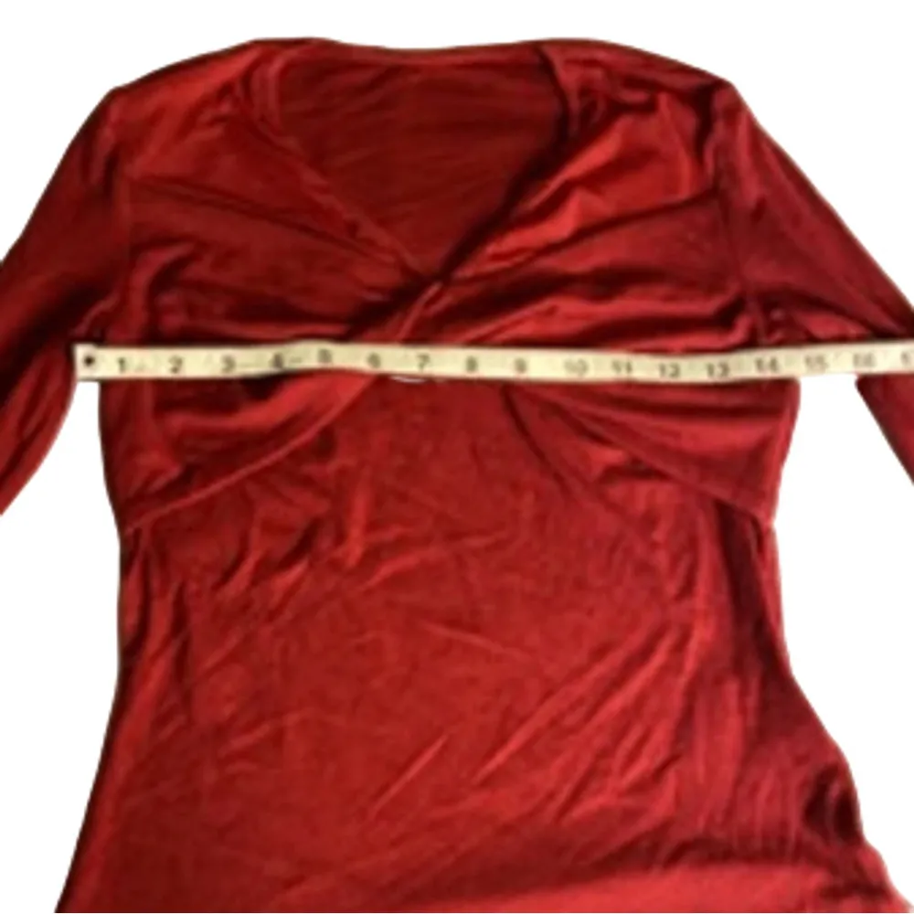 Cämmense Red Mesh Long Sleeve Twist Top Size Small NWT - Image 7