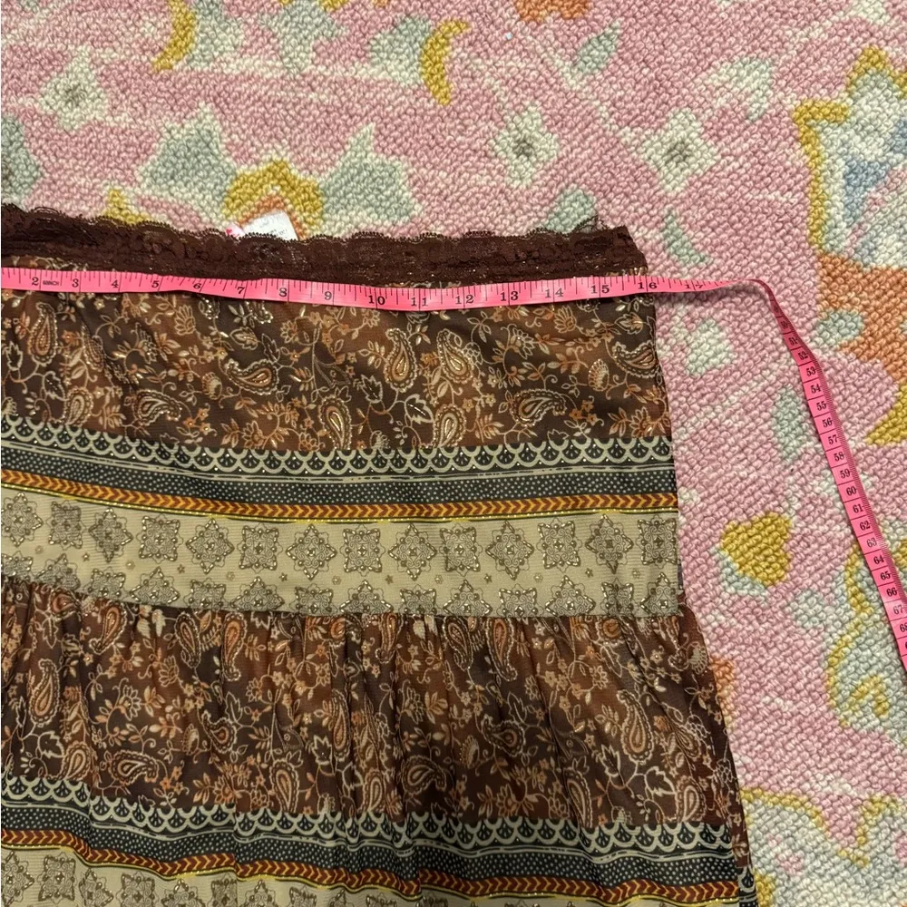 vintage heart soul brown flowy skirt measurements added Size M - Image 6