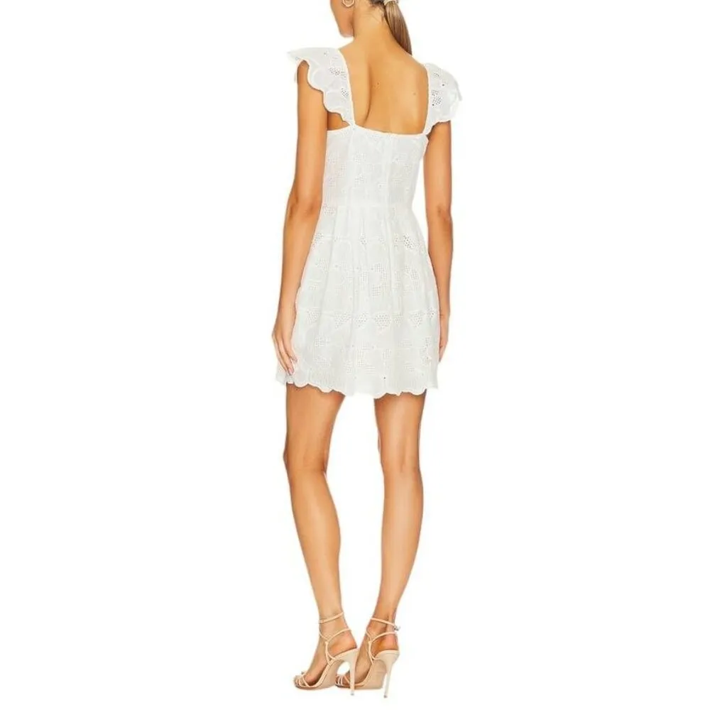 Sierra White Floral Eyelet Steve Madden Mini Dress Size 4 NWT - Image 2