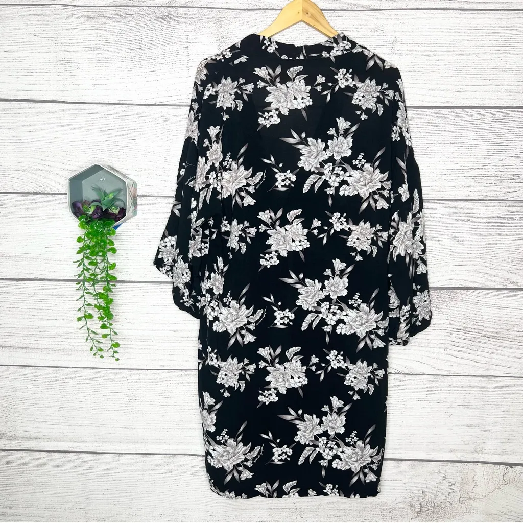 Spiritual Gangster Maya Kimono Black Floral Swim Coverup Robe Cardigan One Size - Image 7