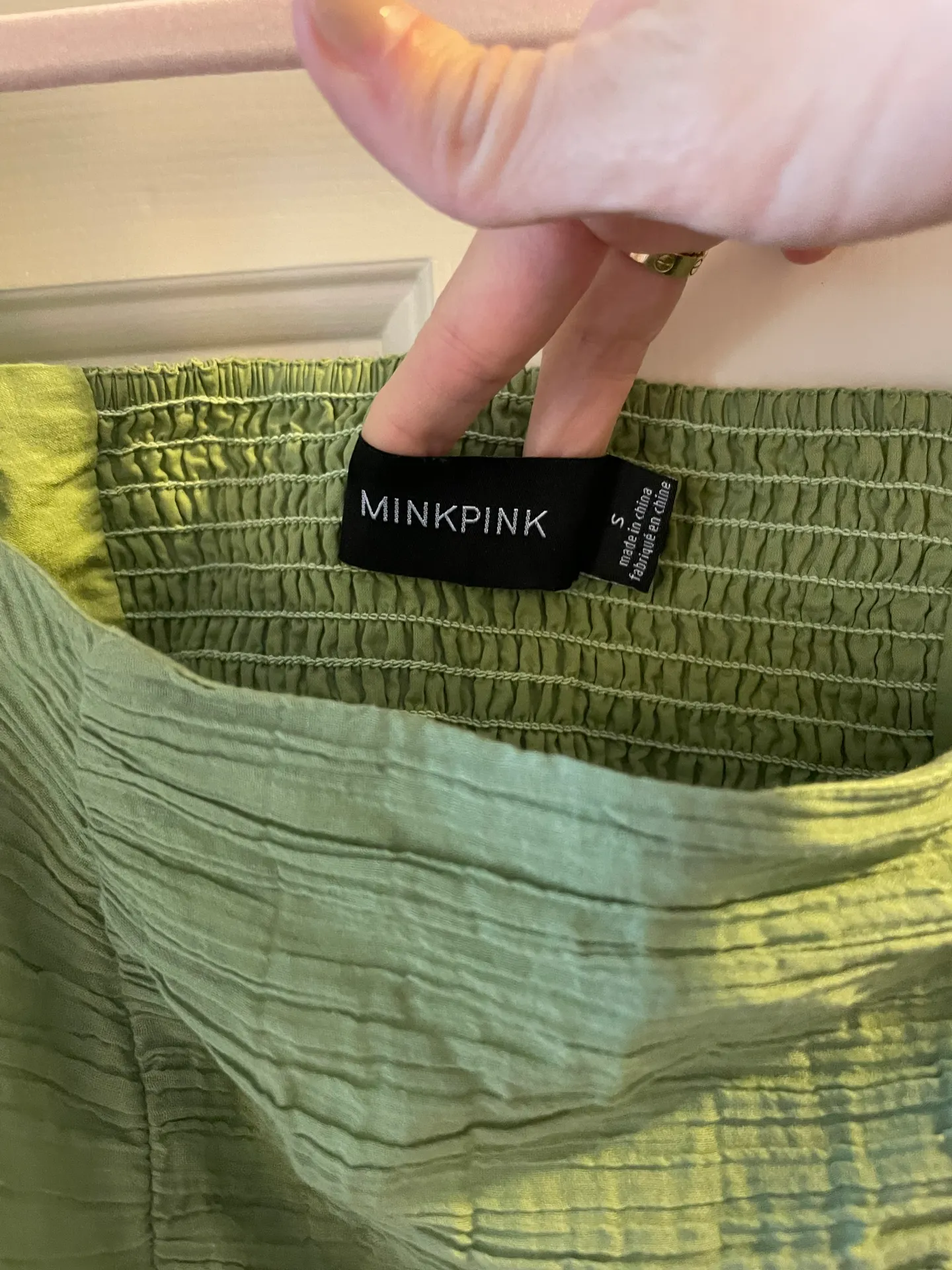 MINKPINK Green Square Neck Blouse  - Image 2