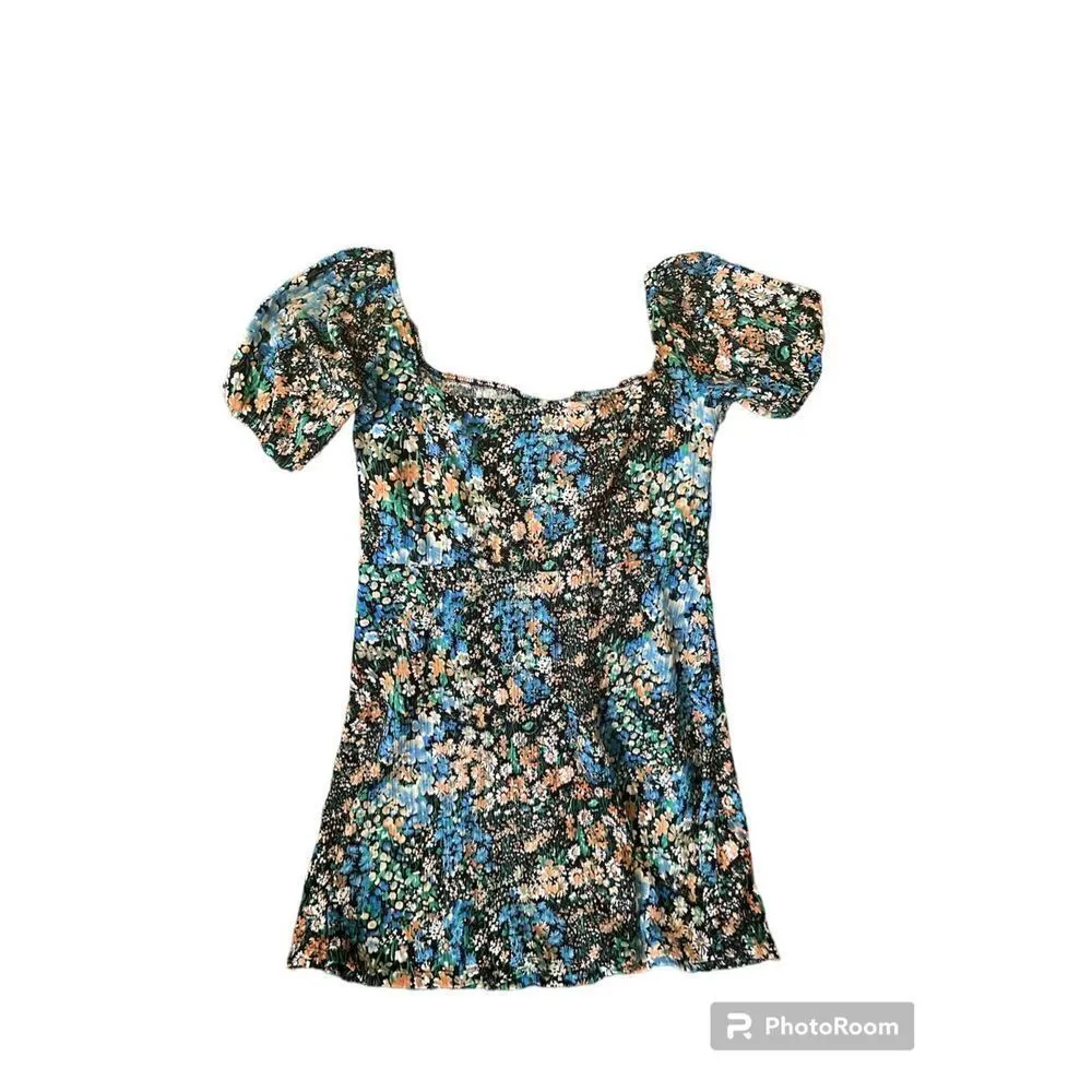 ✨Pull&Bear square neck ditsy floral dress✨ Green Size M - Image 5
