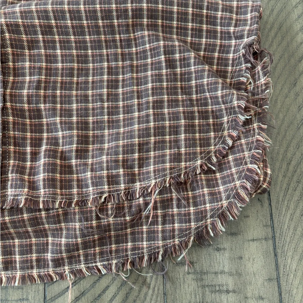 American Eagle Outfitters Brown Plaid Button-Up Shirt - Image 5