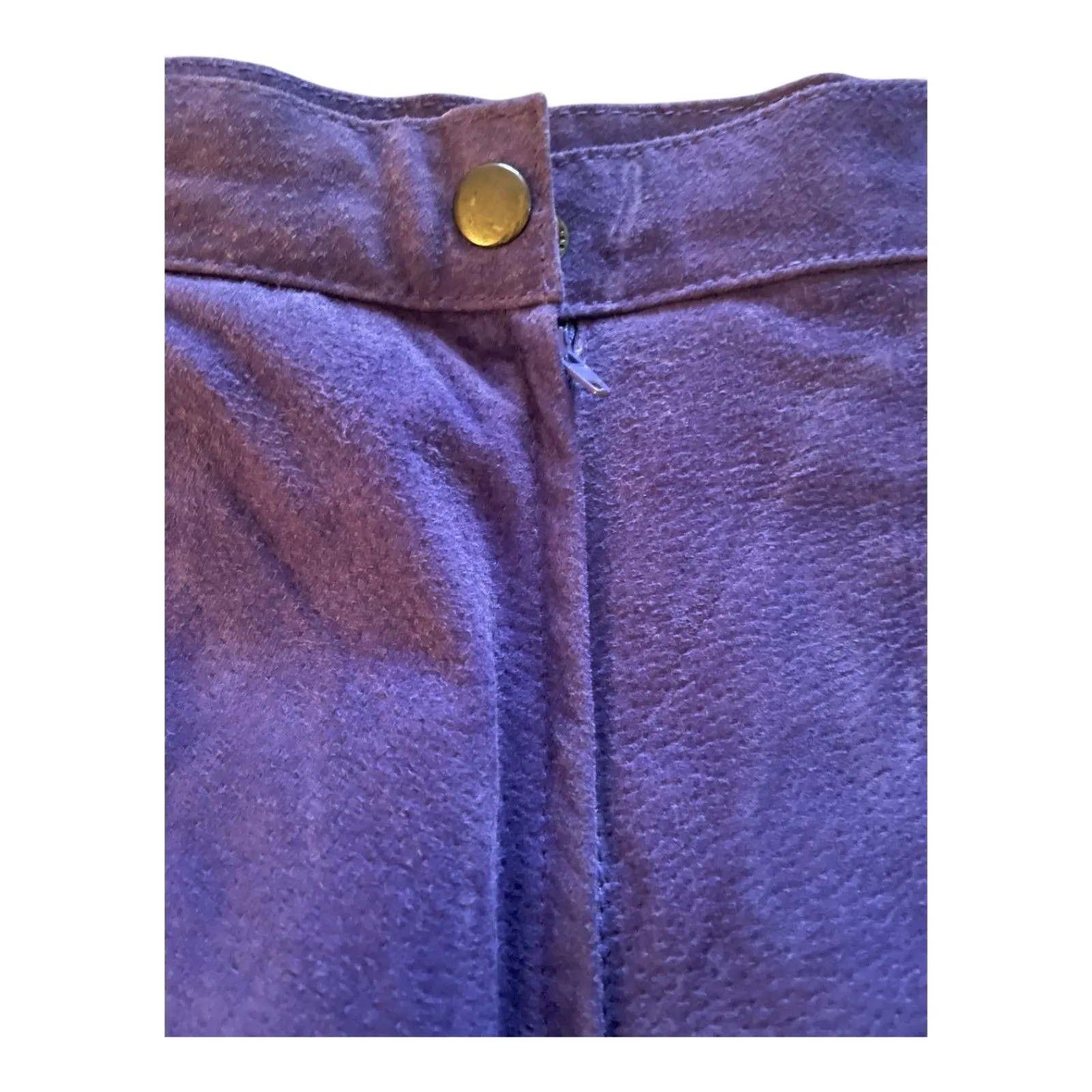 Vintage 90s Y2K blue purple suede pencil skirt lined boho indie fairycore 6 Size undefined - Image 5