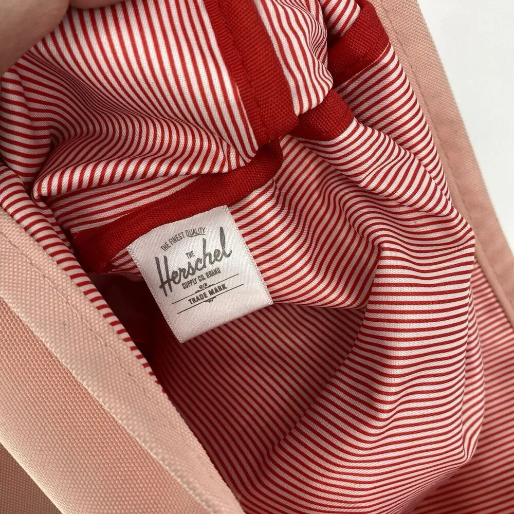 Herschel Rolltop Canvas Backpack Pink Medium RARE - Image 6