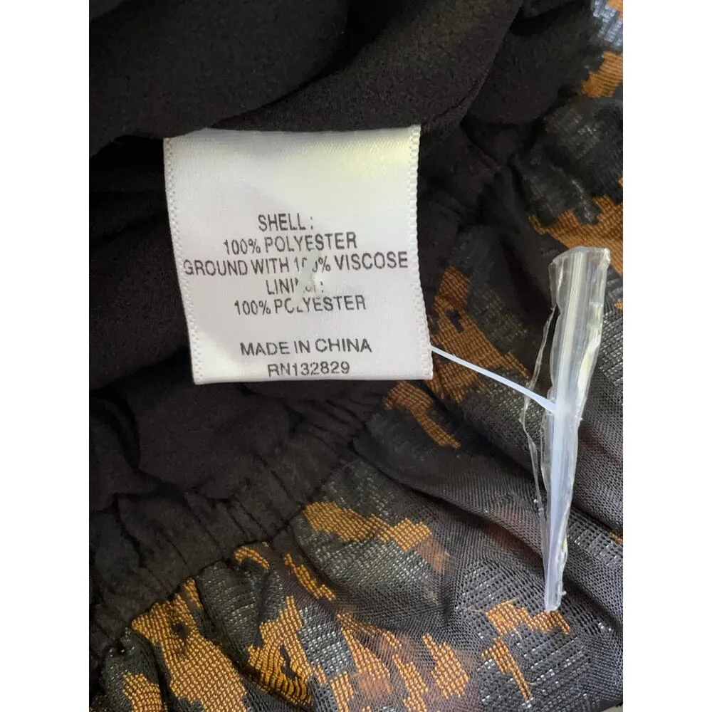 NBD Edie Animal Print Textured Ruffled Lace Up Front Peplum Top Size XS - Image 9