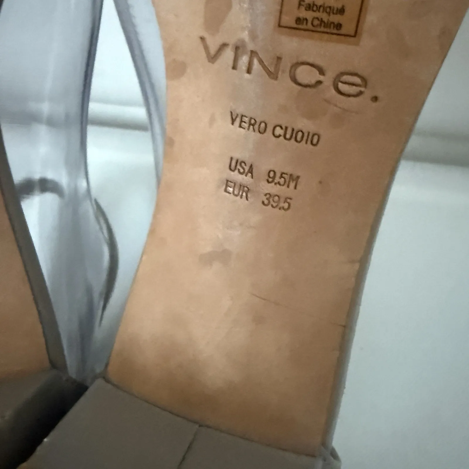 Vince “Rita” Ankle Strap Leather Heeled City Taupe Sandals 9.5M - Image 7