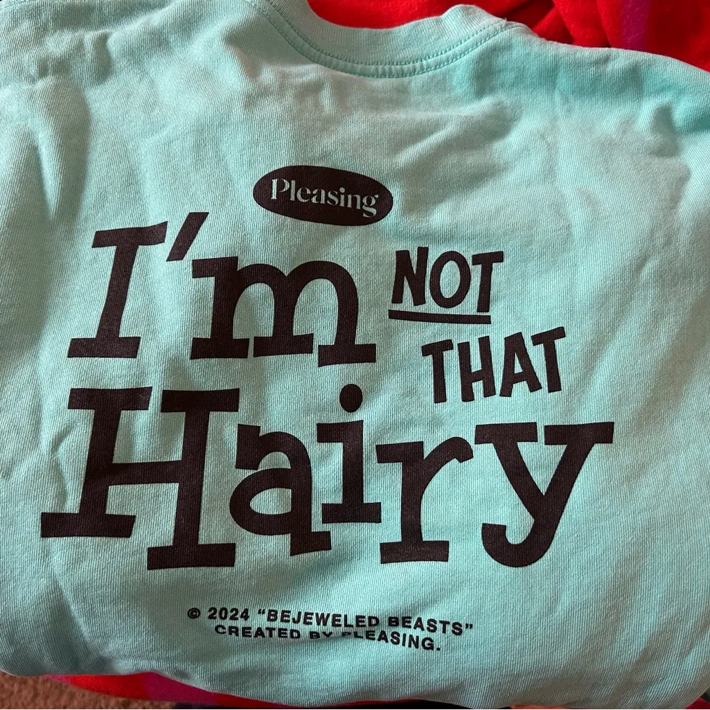 Pleasing I’m Not That Hairy Harry Styles Sweatshirt NWOT Bejeweled Beasts Blue Size L - Image 4