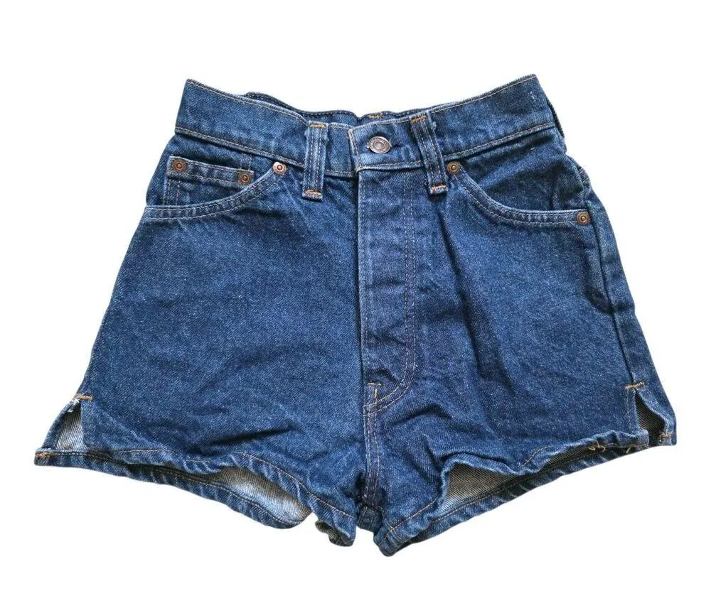 Vintage 1970s(?) Levi's Shorts Orange Tab Denim Women Size 22" Waist Little e - Image 10