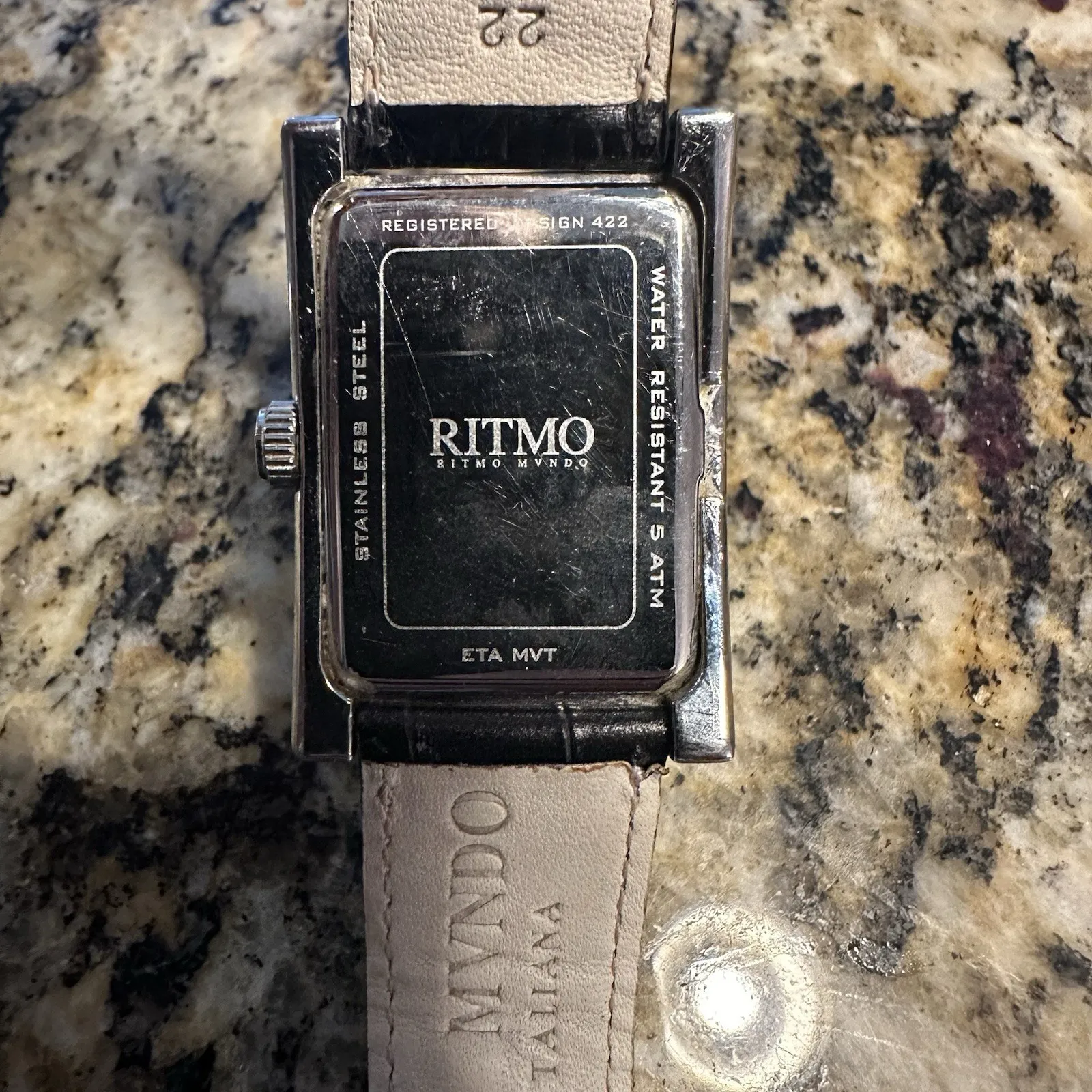 Ritmo Mundo‎ Colorful Steel Rectangle Watch With Box Automatic Needs Battery - Image 4