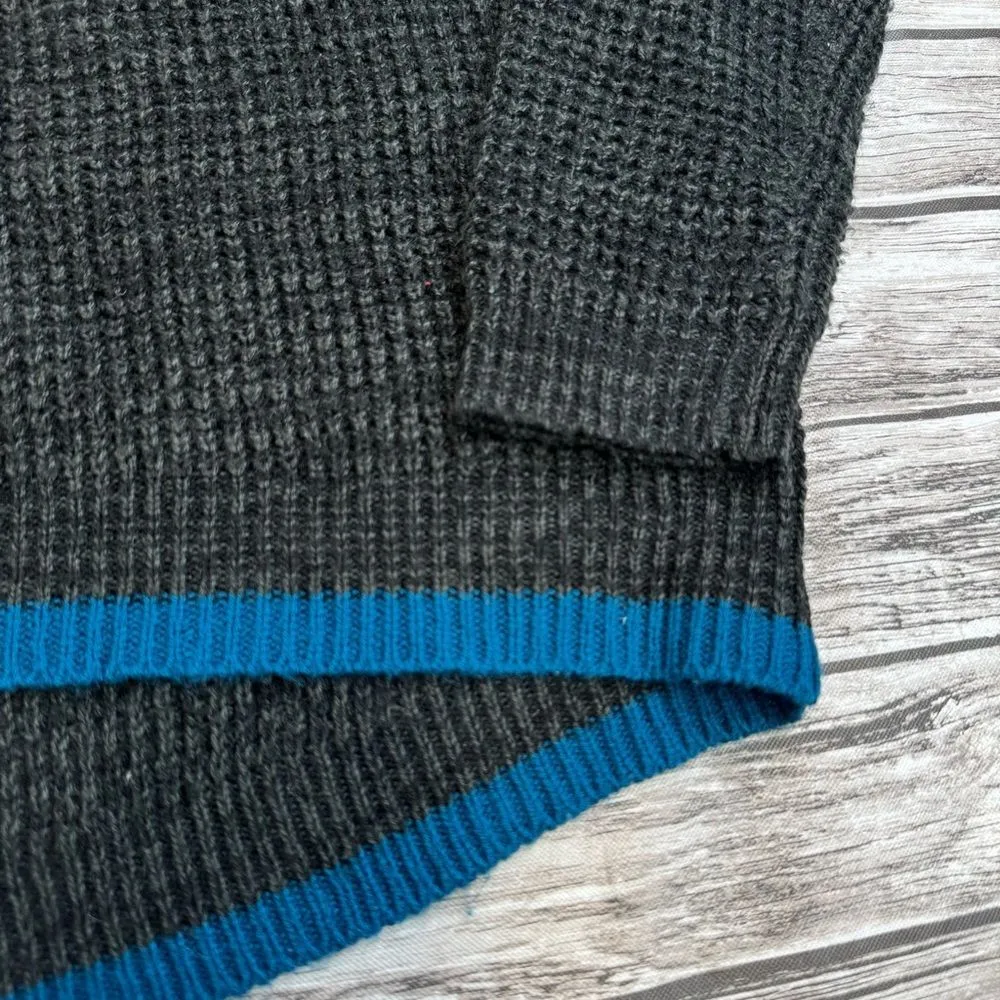 John & Jenn Womens Ribbed Long Sleeve Sweater Charcoal Grey Gray Blue S SM Small - Image 5