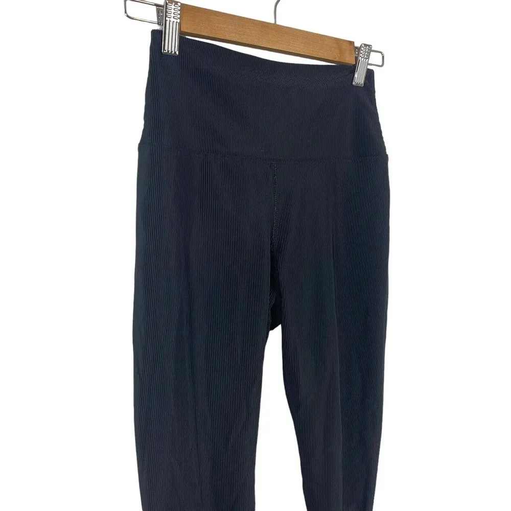 Beach Riot Lauren Black Ribbed High Rise Legging Size Medium Mesh Stretch Yoga - Image 8