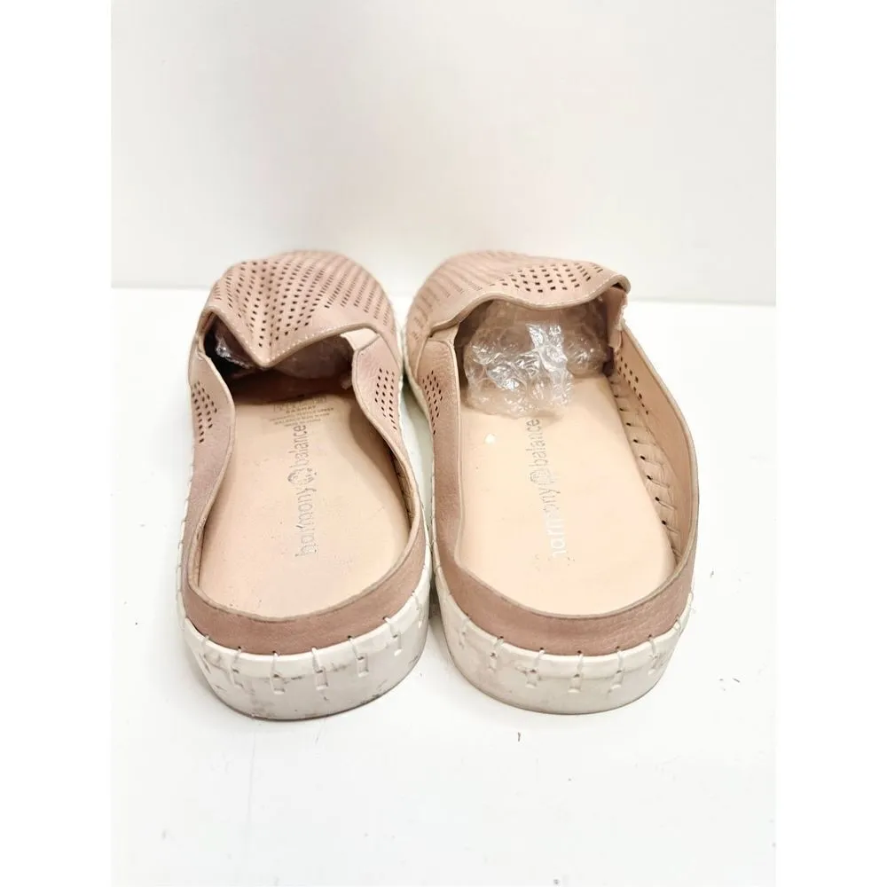 Harmony Balance Mules Womens Size 8 Vegan Leather PU Perforated Slip On Shoes Pink - Image 6
