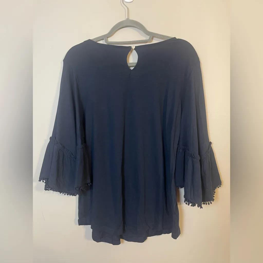 Ralph Lauren Dark Blue Blouse with Bell Sleeves - Image 5