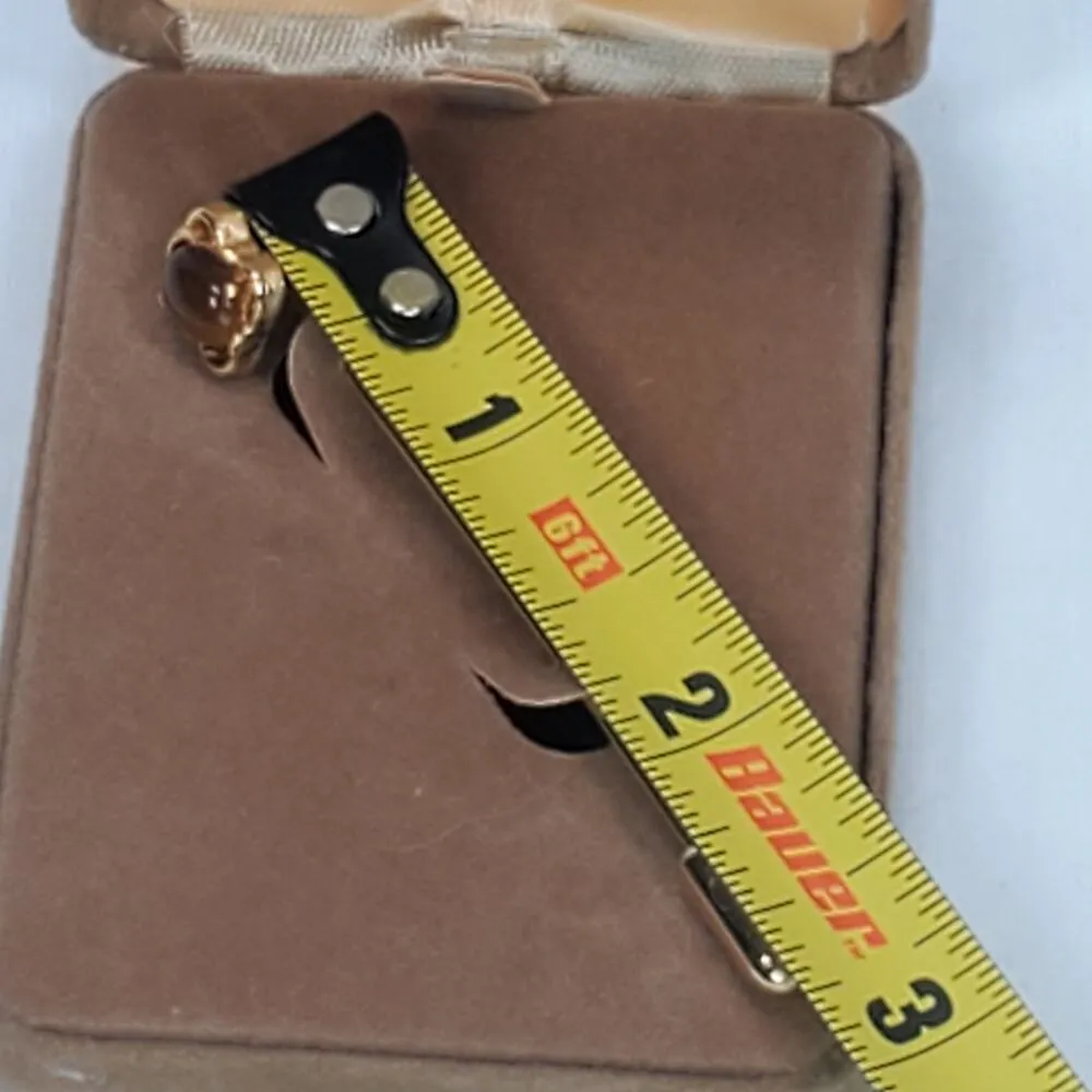 Vtg Empress Genuine Tiger Eye Stone Tie Stick Pin in Original Box Gold Tone - Image 4