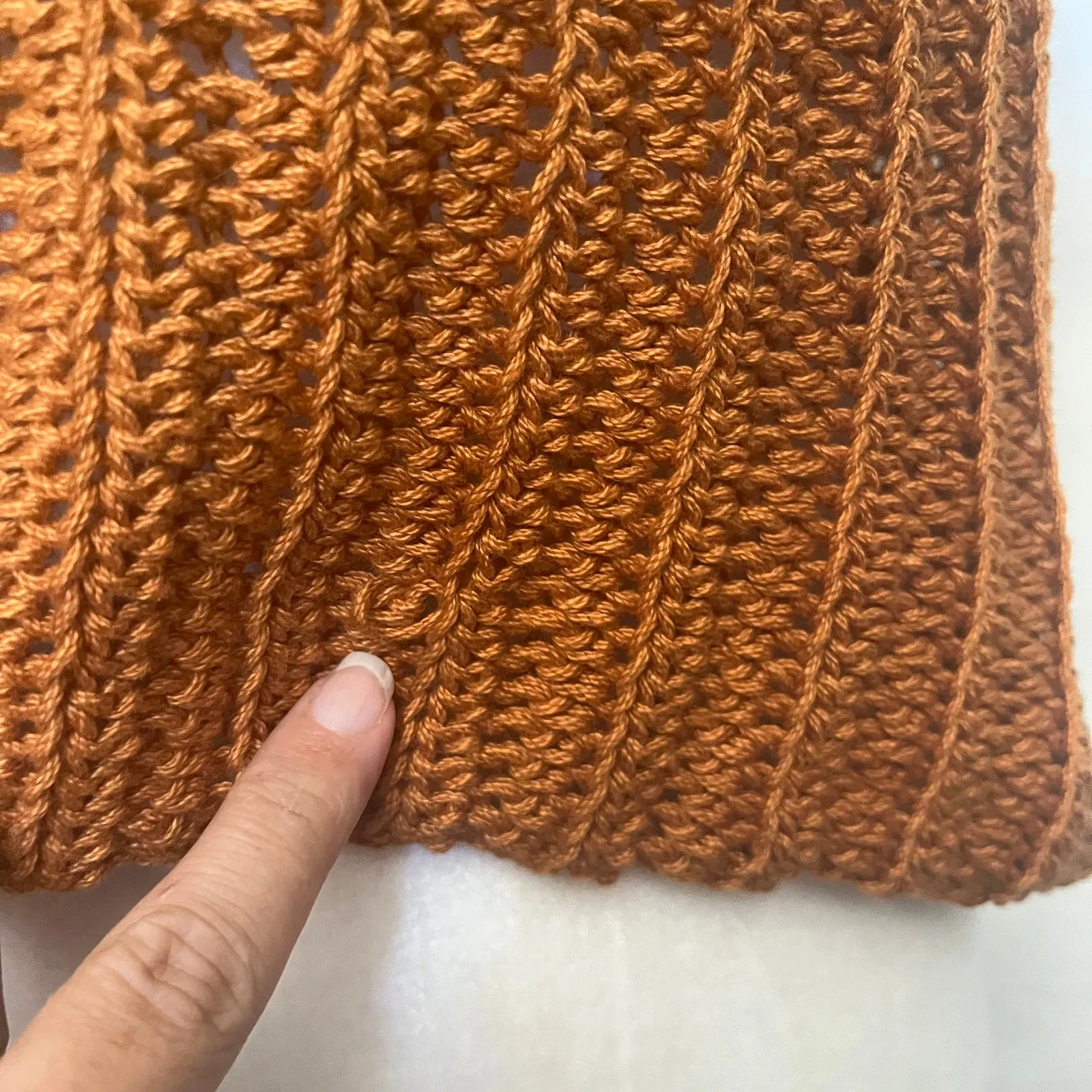 Handmade Crochet Crop Tank Womens Top Sz S Indie Y2K Boho Mustard Retro Cottage - Image 9