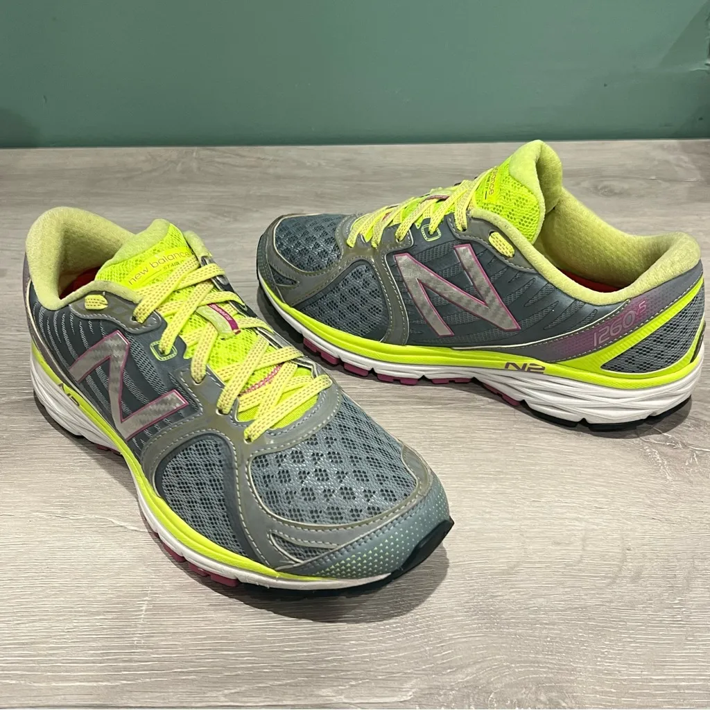 New Balance 1260 V5 Women's Sage and Neon Yellow Running Shoes - Image 9