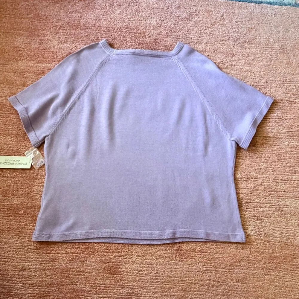 NWT Evan Picone Woman Lavender Knit Short Sleeve Top Pullover Stretch 2X - Image 6