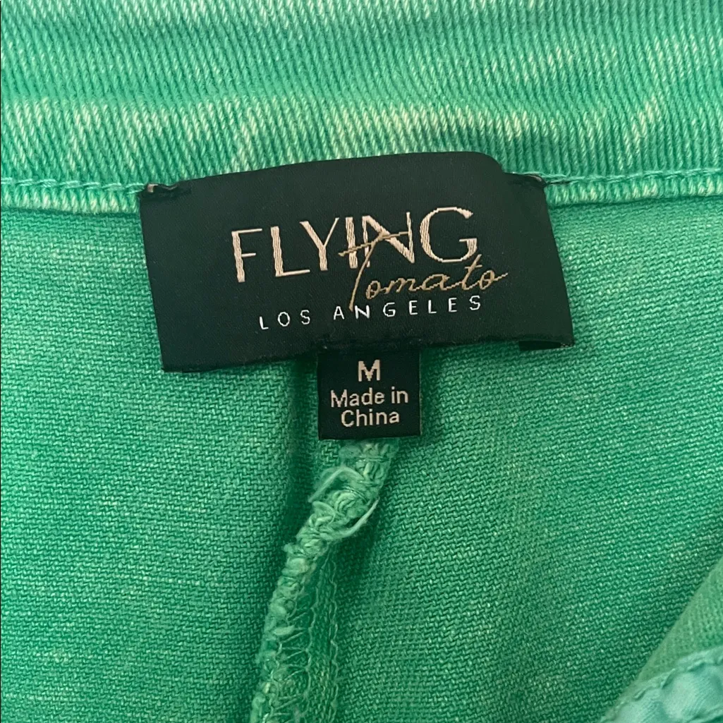 Flying Tomato Green Denim Skort with Stretch - Image 2