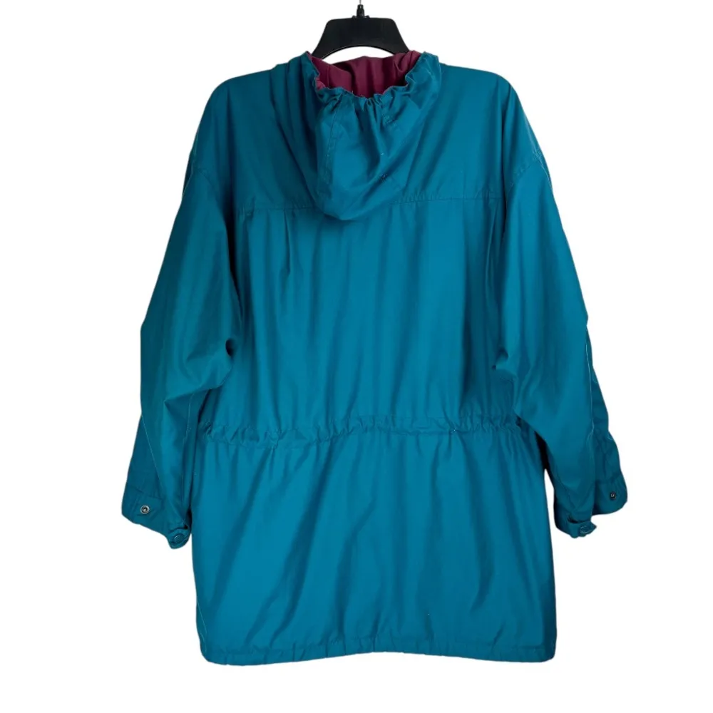 Woolrich Womens Action Teal Blue Jacket Sz Medium Wind Rain Outdoors - Image 2