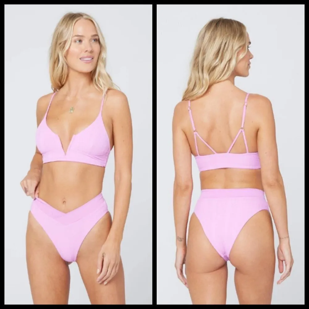 💕LSPACE💕 Ribbed Bikini Set Rosebud Pink XL/L NWT - Image 4