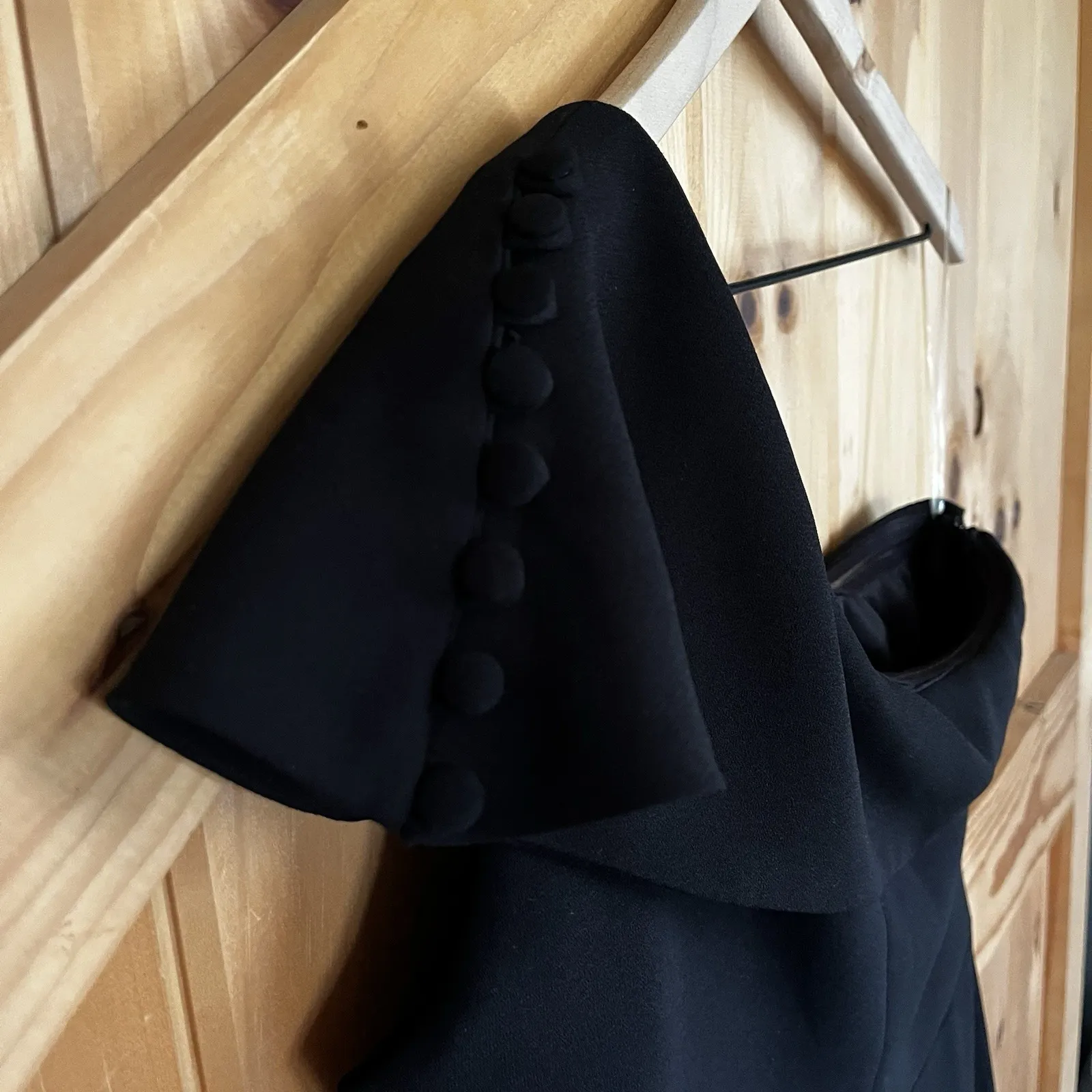 Red & Royal London Women's 14 Black One‎ Shoulder Dress Slanted Hem Side Zip - Image 4