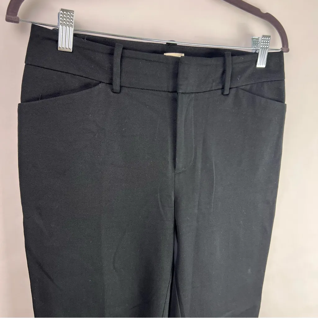 A New Day Black Stretch Ankle Pants, Cotton Blend, Workwear Slim Trousers - Image 4