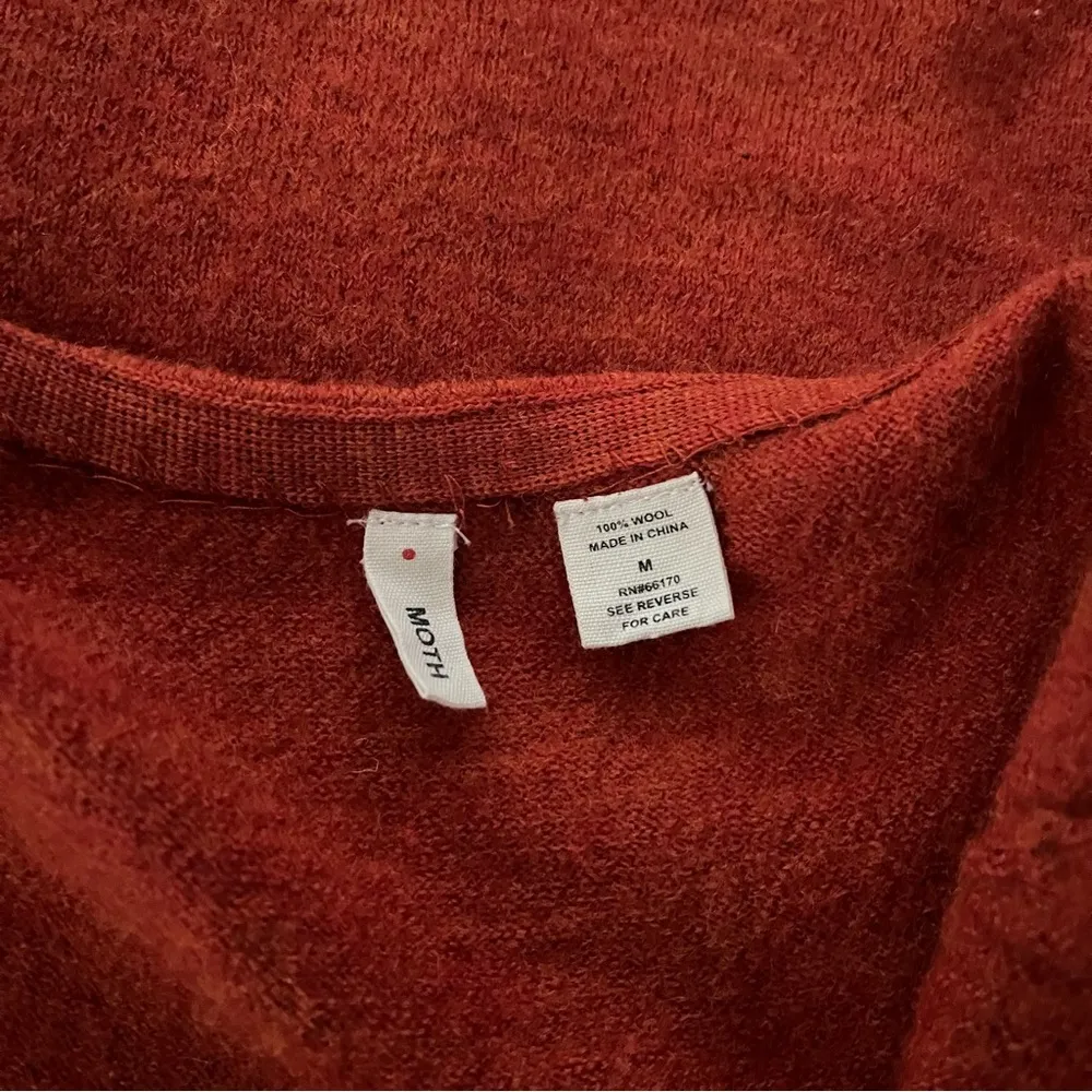 Anthropologie Moth Orange/Rust Wool Bow Front Sweater Vest - Image 11