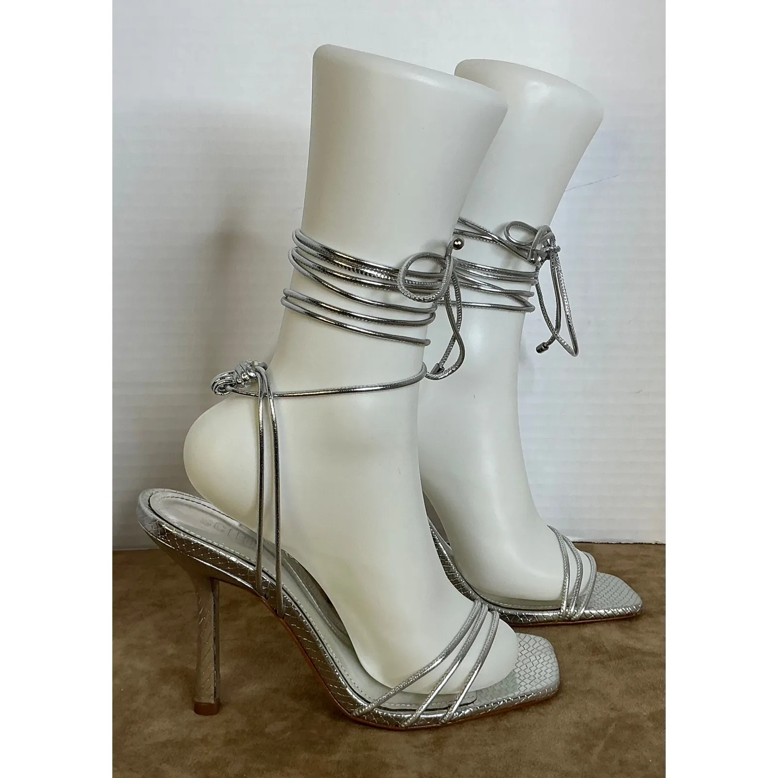 Schutz Silver‎ Strappy Lace - Image 7