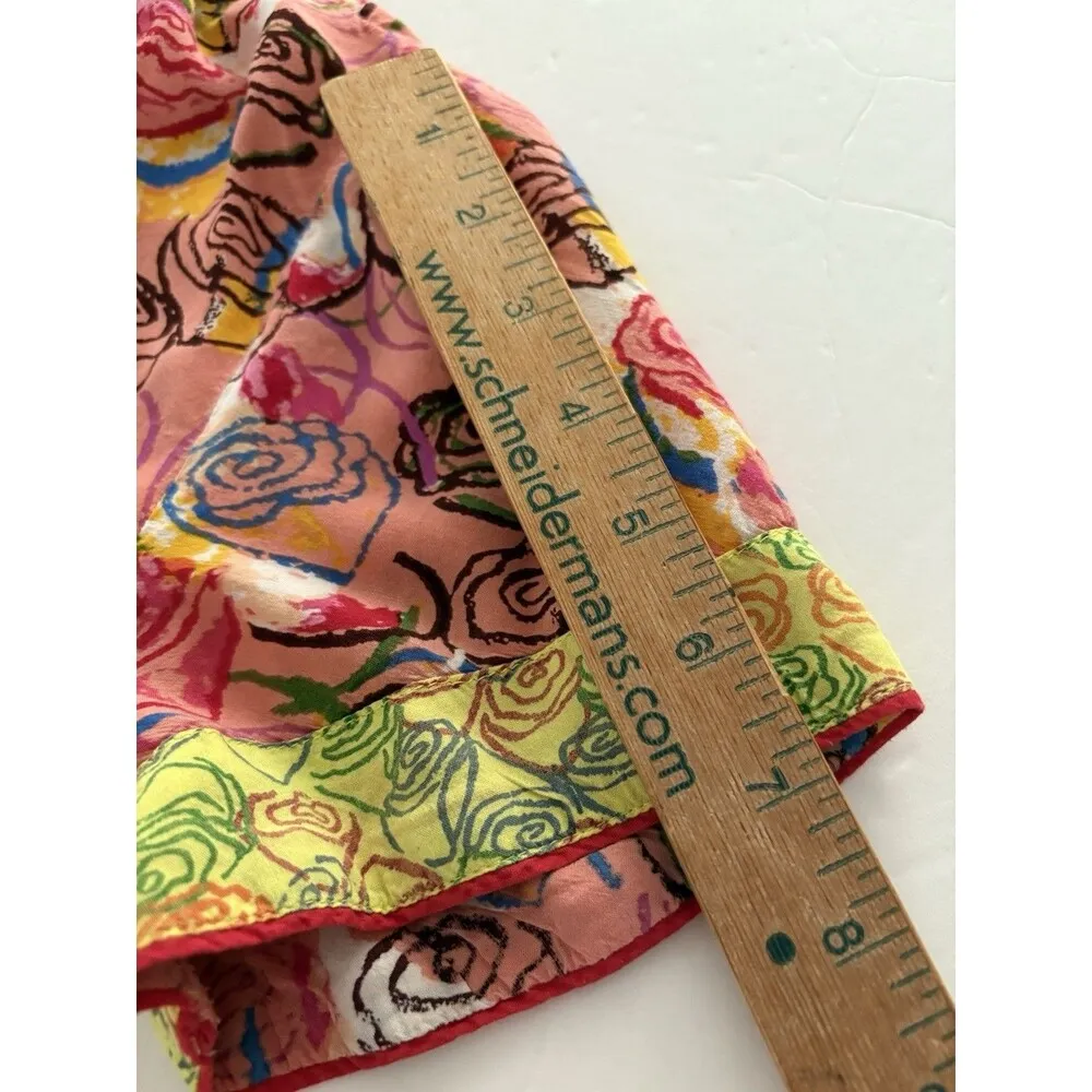 Anthropologie Spogart XS Pink Garden Party PJ Top Rose Floral Artsy Oversize * - Image 9