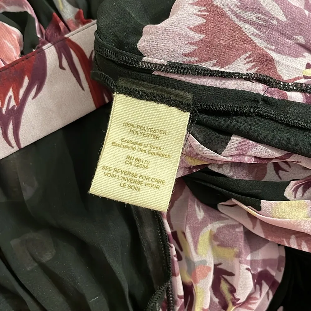 Free People Chiffon Hibiscus Floral Accordion Pleated Sheer Sleeveless Top - Image 6