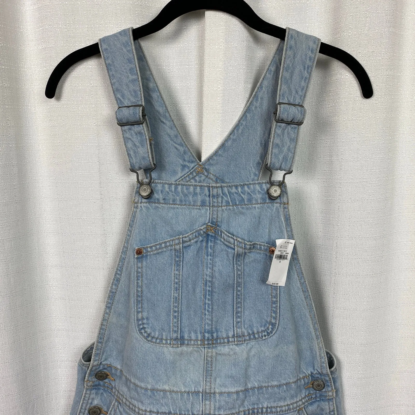 Old Navy Light Blue Raw Hem Shortalls Sz.S NWT - Image 6