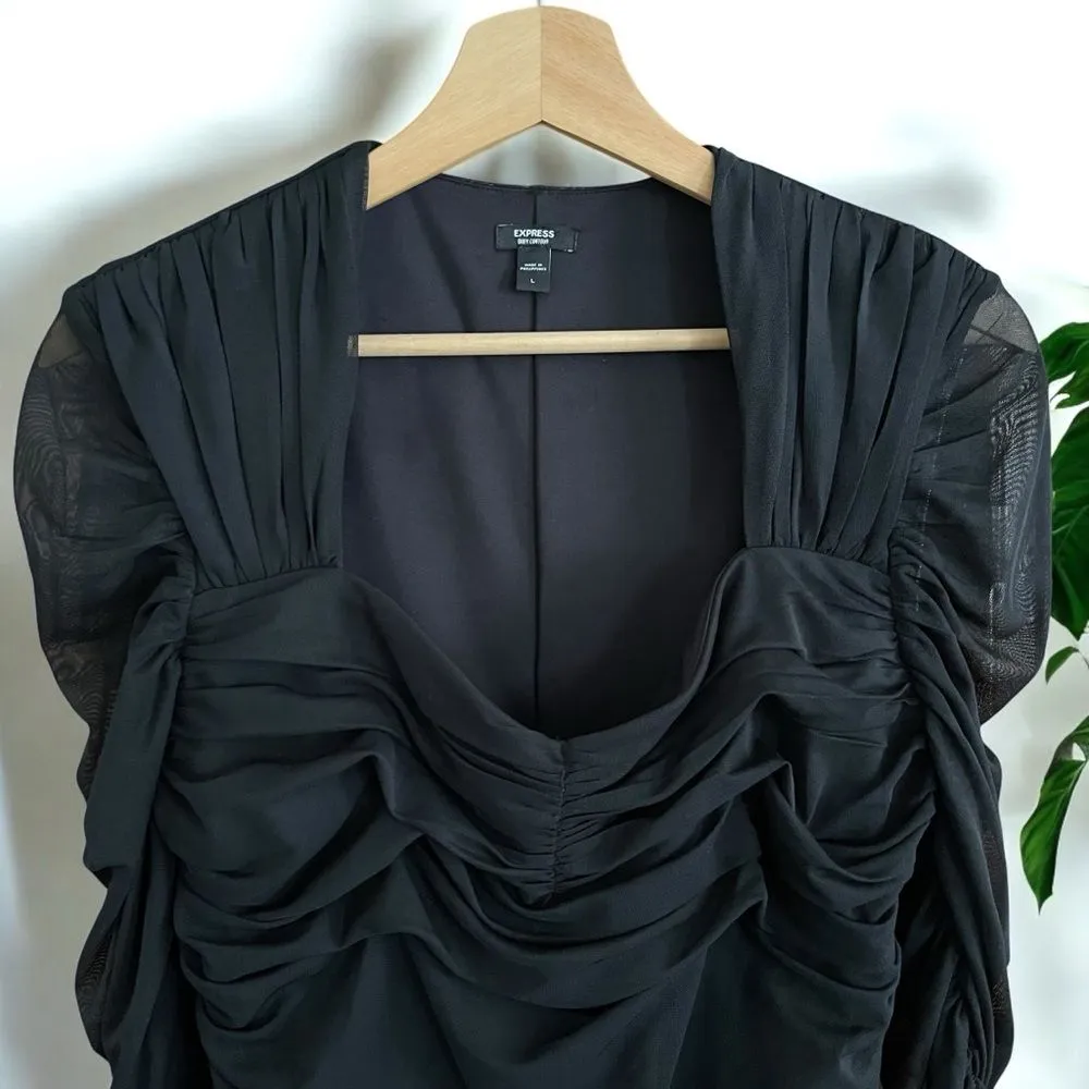 EXPRESS Body Contour Mesh Crop Top With Removable Cups - Image 7